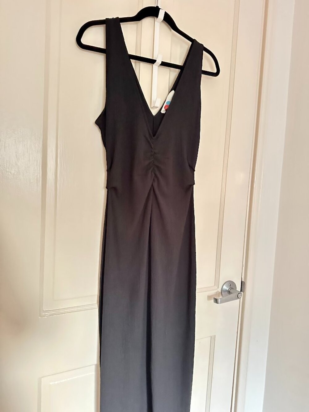 FREE PEOPLE | Black Cinched Midi Dress (size Medium)